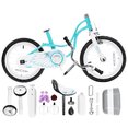 thumbnail image 3 of Royalbaby Little Swan Lake Blue 16 Girl's Bicycle With Training Wheels and Basket, 3 of 7