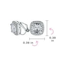thumbnail image 4 of Bling Jewelry Womens Traditional 2CT Round CZ Solitaire Halo Clip-On Earrings GoldSilver Non-Pierced, 4 of 4