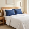 thumbnail image 2 of Unique Bargains 2 Pack Polyester Pillowcase Smooth Cooling Envelope Closure Navy Blue, 2 of 5