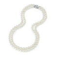 thumbnail image 1 of 14K Gold 8.0-8.5mm Japanese Akoya White Cultured Double Strand Pearl Necklace - AA+ Quality, 16-17", 1 of 6
