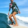 thumbnail image 4 of Purcolt Women UPF 50+ Sun Protection Swimsuit Long Sleeve Front Zippered Full Coverage One Piece Swimdress Surfing Bathing Suit with Boyshorts, 4 of 9