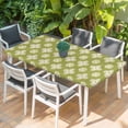 thumbnail image 2 of Sage Green Floral Table Cloths for 3 Foot Rectangle Tables, Spring Flowers Modern Abstract Art Farmhouse Patio Waterproof Elastic Fitted Tablecloths, Washable Rectangular Table Cover for Camping, 2 of 8