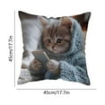 thumbnail image 3 of Bonita funda de almohada de gato con cremallera oculta | Funda de cojín decorativa de nailon suave y elastano para dormitorio, sala de estar y sofá | Un regalo ideal para mujeres, niños y amantes de, 3 of 6