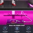thumbnail image 5 of Satifur 57" L-Shaped Gaming Desk with LED Lights & Power Outlets, Computer Desk with Drawers & Printer Stand, Black, 5 of 9