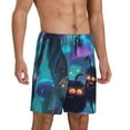thumbnail image 2 of Logiee Cute Fuzzy Fantasy Creatures Print Men's Pajama Shorts with Drawstring & Pockets,Sleep Shorts for Men,Sleepwear Bottoms,Elastic Waistband Loungewear-Medium, 2 of 6