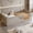 Natural, variant on Double-size platform bed with guardrails, white finish, frame with safety rails, no box spring needed, for teenagers or guest rooms
