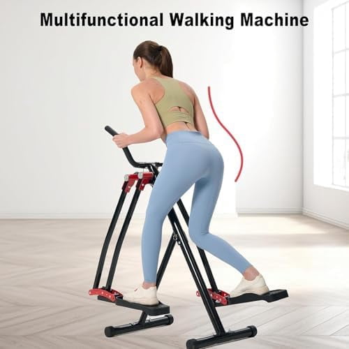 Air Walker Exercise Machine, Home Space Walker Aerobic Stepper, Foldable Elliptical for Small Spaces - Cross Trainer Glider Exercise Machine for Men and Women Fitness Equipment