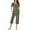 Army Green, variant on WIZUTIZ Pajamas for Women Christmas Pj Set Women's Lattice Print Pajamas Short Sleeve Round Neck T-shirt and Capri Pants Sets Homewear With Pockets