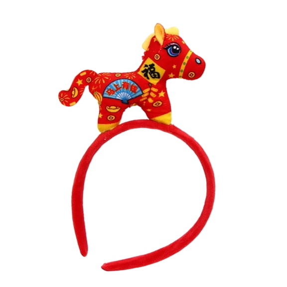 Lovely Stuffed Horse Design Headbands For Adult Children New Year Party DressingUp Festival Activity Photography Headwear