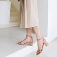 thumbnail image 5 of Women Open Toe Ankle Strap Block Chunky Low Heeled Sandal Comfortable Office Wedding Dress Pump Shoes 2.25 Inches Heel Design, 5 of 6