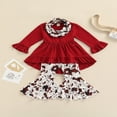 thumbnail image 2 of EIMELI Toddler Baby Girls Spring Princess Flare Pants Set O-Neck Ruffles Tops + Bell Bottom Pants Headband, 2 of 6