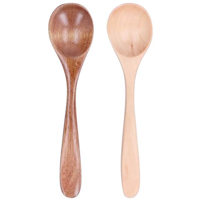 Curved Handle Spoon,2Pcs/Set Wooden Spoon with Wooden Cutlery Wooden Spoon Cutting-Edge Features