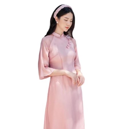 C40 Ao Dai Gam Ao dai Vietnam Vietnamese Traditional Ao Dai For Women, Ao Dai For Women, Vietnamese Dress For Women, Ao Dai Dress For Women ao dai Tet Lunar New Year (3XL)