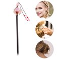 thumbnail image 3 of Unique Bargains Hair Chopstick for Women 1Pc Black, Pink, White [Flower Tassel] 2.36", 3 of 5