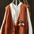 thumbnail image 5 of Ailaofu Womens’Knit Sweater Vest V Neck Sleeveless Cardigan Button Down Sweater Pocket Outwear Tops, 5 of 5