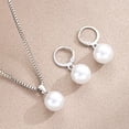 thumbnail image 4 of SmartBy Faux Pearl Jewelry Set for Women White Faux Pearl Necklace Hoop Earrings Set for Bride Bridesmaid Wedding Accessory, 4 of 7