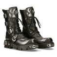 thumbnail image 2 of New Rock 107-S2 Black/Silver Gothic Leather Flame Boots 36, 2 of 9