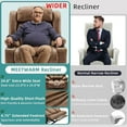 thumbnail image 6 of MEETWARM Oversized Dual Motor Power Lift Recliner-Lay-Flat Electric Recliner for Big Elderly, with Heat, Massage, Extended Footrest, Lumbar Pillow & USB/Type-C Ports(Brown), 6 of 7