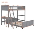 thumbnail image 6 of Harper & Bright Designs Twin Over Full Bunk Bed with Desk, Gray, 6 of 9