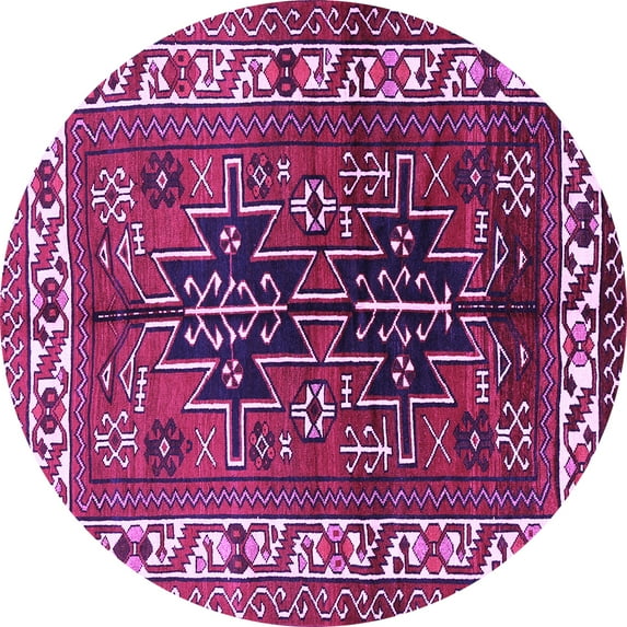 Ahgly Company Indoor Round Persian Purple Traditional Area Rugs, 6' Round
