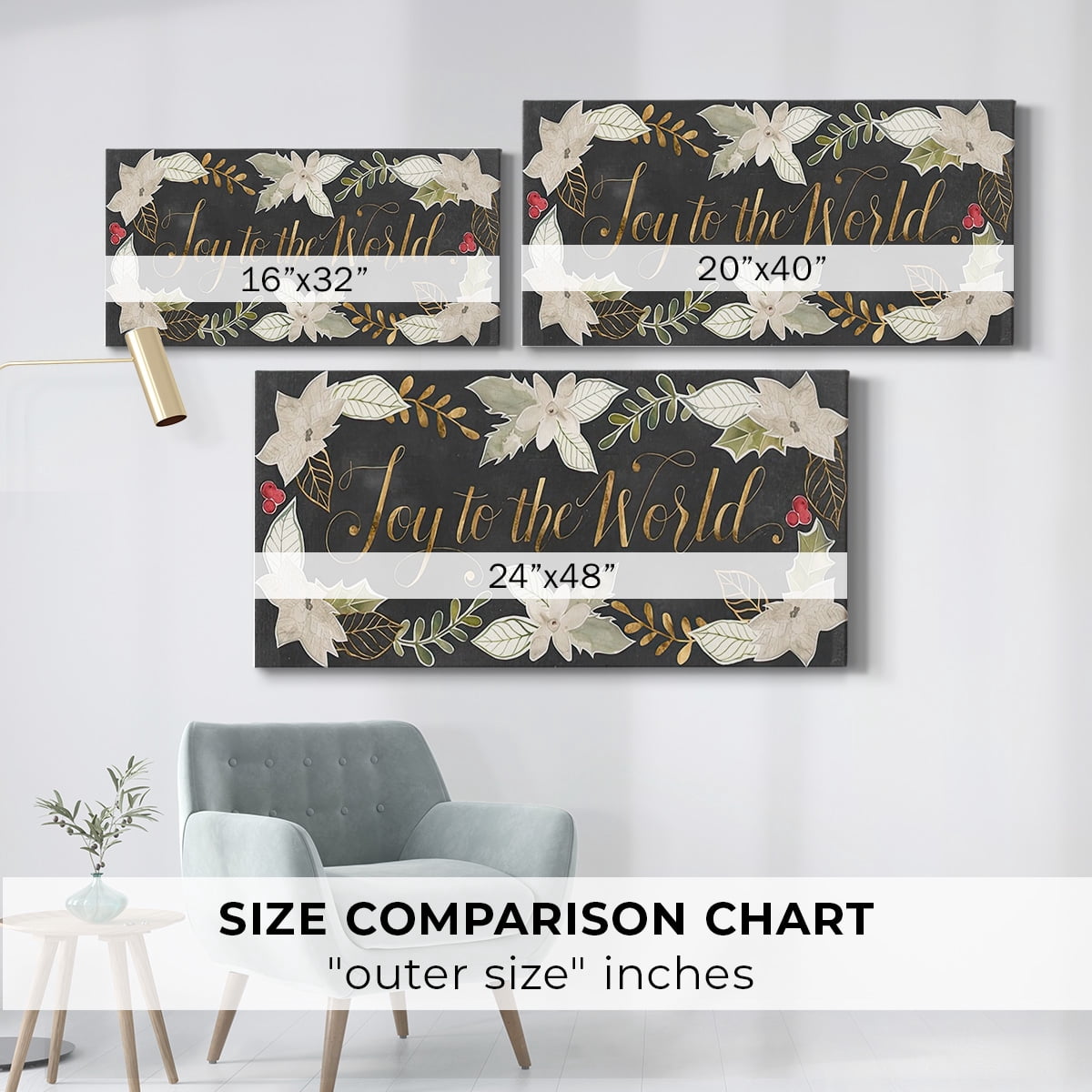 Gilded Christmas Collection D- Gallery Wrapped Canvas