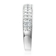 thumbnail image 4 of Wellingsale Ladies Solid 14k White Gold Polished CZ Cubic Zirconia Pave Wedding Band - Size 6.5, 4 of 6