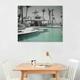 thumbnail image 2 of Wuche Black and White Swimming Pool Wall Art Wall Art Ocean View Hotel Poster Canvas Art Poster Wall Art Picture Print Bedroom Decor 16x12in, 2 of 4