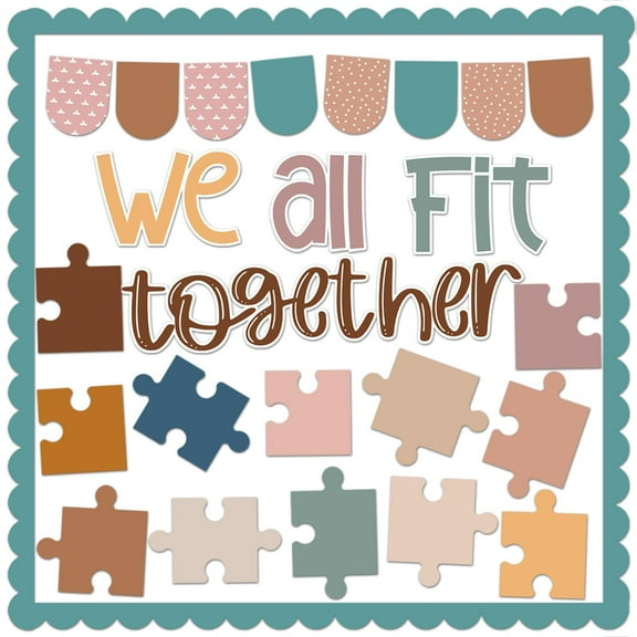 GuassLee Bulletin Board Decorations, Puzzle Pieces for Bulletin Board, 45pcs Motivational Accents Puzzle Cutouts for Teacher School Supplies Boho Classroom Welcome Back to School Door Wall Decors