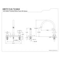 thumbnail image 2 of Kingston KB721AX Vintage Two-Handle 4-Hole 8" Centerset Kitchen Faucet with Side Sprayer in Polished Chrome, 2 of 4