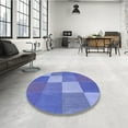 thumbnail image 4 of Ahgly Tapis Rond Lavable en Machine Intérieur Transitionnel Bleu Ciel, 5 Pieds Rond, 4 of 7