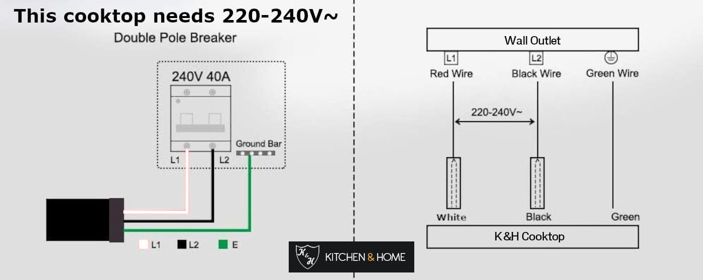 K&H German Designed 4 Burner 30 Inch Built-in Electric Stove Top Radiant Ceramic Kitchen Cooktop Touch Control 240V 8000W CE304-8007