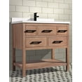 thumbnail image 4 of Ari Kitchen & Bath Betty 36" Solid Wood Bathroom Vanity, Weathered Brown, Quartz Countertop, 4 of 9
