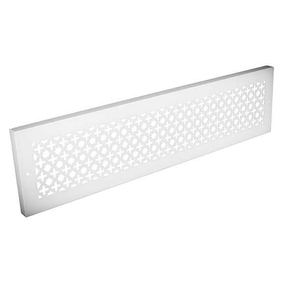 Bronze Series Victorian Rectangular Baseboard Grille - White (30" x 6")