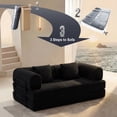 thumbnail image 4 of Leumius 78 Inch Convertible Sleeper Sofa Bed,Folding Floor Mattress Couch with Fixed-Shape Frame,Futon Boneless Couch Lounge Loveseat with Pull Out Bed, No Assembly Required,Black, 4 of 9