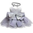 thumbnail image 1 of AMERTEER Robe Bébé Fille Nœud Tutu Sans Manches Robe Princesse Mariage Fête Robe d'Été Rouge 12-18 Mois, 1 of 2