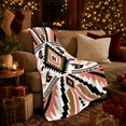 thumbnail image 3 of Bold Southwestern Tribal Geometric, Cozy Friendship Quote Scene, Warm Flannel Blanket for Living Room and Reading Nook, Art Lovers Friendship Gift, Artistic Home Decor, 3 of 9