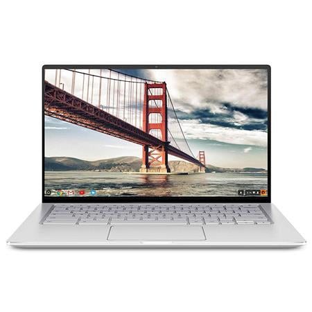 ASUS - Flip C434TA 2-in-1 14" Touch-Screen Chromebook - Intel Core m3 - 4GB Memory - 64GB eMMC Flash Memory - Spangle Silver