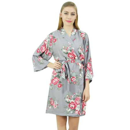 

Bimba Women s Floral Printed 3/ Sleeve Gray Bridesmaid Robe Coverup Wedding-24