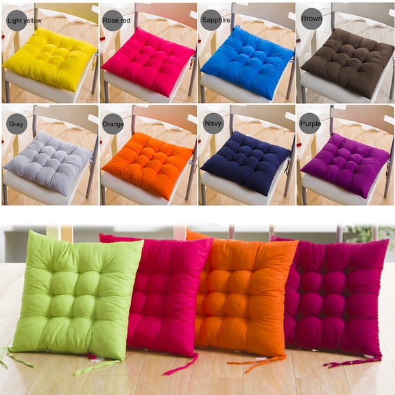 15.75 Inch Square Chair Seat Pad Cushion with Ties, for Dining Chairs, Office Chairs, Hardwood Floors, 100% Polyester Breathable Chair Cushion (1PC)