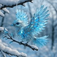 thumbnail image 3 of DAMAI Christmas Winter Spirit Bluebird on the Branches Pendant, Crystal Sky Bluebird Stained Art Ornament, 2D Flat Acrylic Blue Bird Crystal Suncatcher Window Decor(Blue), 3 of 7