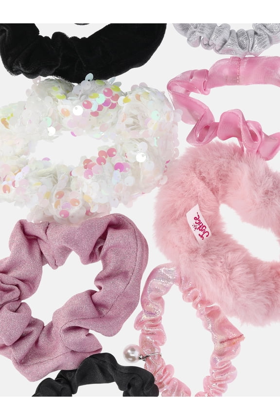 Girls Twister Hair Ties, 8-Piece Accessory Set, Pink