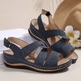 thumbnail image 6 of Dakaela Wedge Sandals for Women Comfortable Strappy Summer Dressy Slip on Sandal Open Toe Hollow out Casual Walking Shoes with Arch Support Size 6-10, 6 of 9