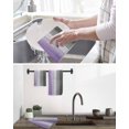 thumbnail image 5 of Purple Gray Ombre Kitchen Dish Towels for Drying Dishes Set of 4, Vintage Country Wooden Waffle Weave Microfiber Hand Tea Bathroom Towels Quick Dry & Absorbent Towel 15.7x23.6, 5 of 7