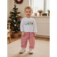 thumbnail image 6 of Miaouyo Toddler Baby Boys Girls Christmas Fall Outfits 6 12 18 24 Months 2T 3T 4T Long Sleeve Embroidery Tops and Plaid Pants Set, 6 of 9