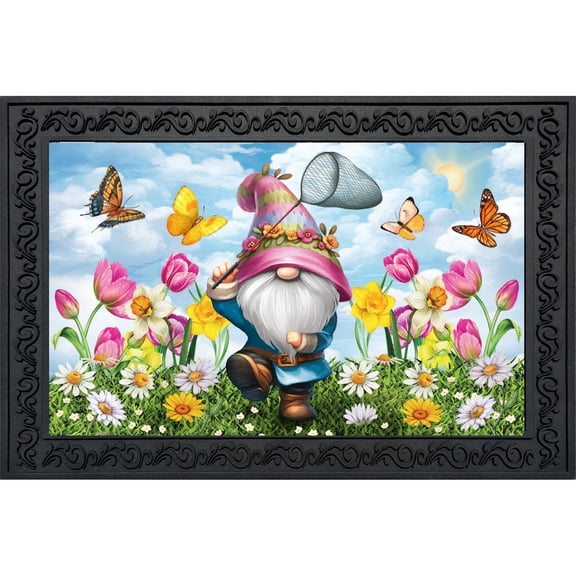 Briarwood Lane Spring Doormat 30x18 Indoor Outdoor Springtime Gnome For Spring Doormat