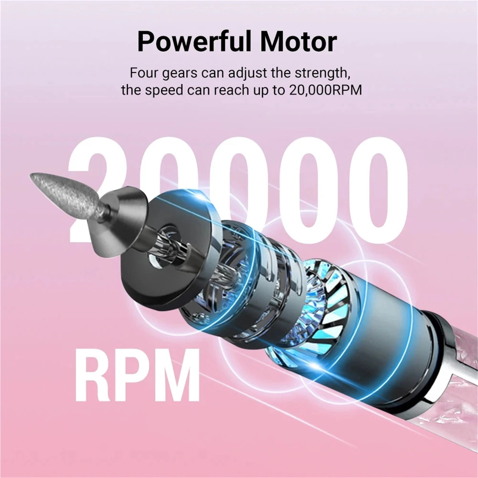 Portable Electric Nail Drill Set 4 Speeds Professional Manicure Pedicure Kit for Nail Salon Exfoliation And Polishing