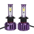 thumbnail image 3 of 2 faros antiniebla COB morados, 6500 K, 3000 LM para automóviles y motocicletas, faros LED H7 impermeables, 3 of 8