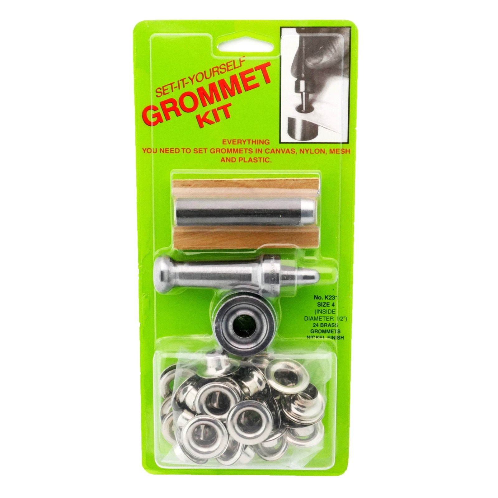C.S. Osborne SetItYourself Grommet Kit K2314, 1/2" Hole, W/ Nickel