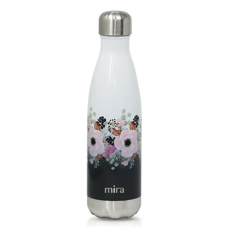 MIRA 17 oz Vacuum Insulated Travel Water Bottle | Leak-proof Double Walled Stainless Steel Cola Shape Sports Water Bottle | No Sweating, Keeps Your Drink Hot & Cold |