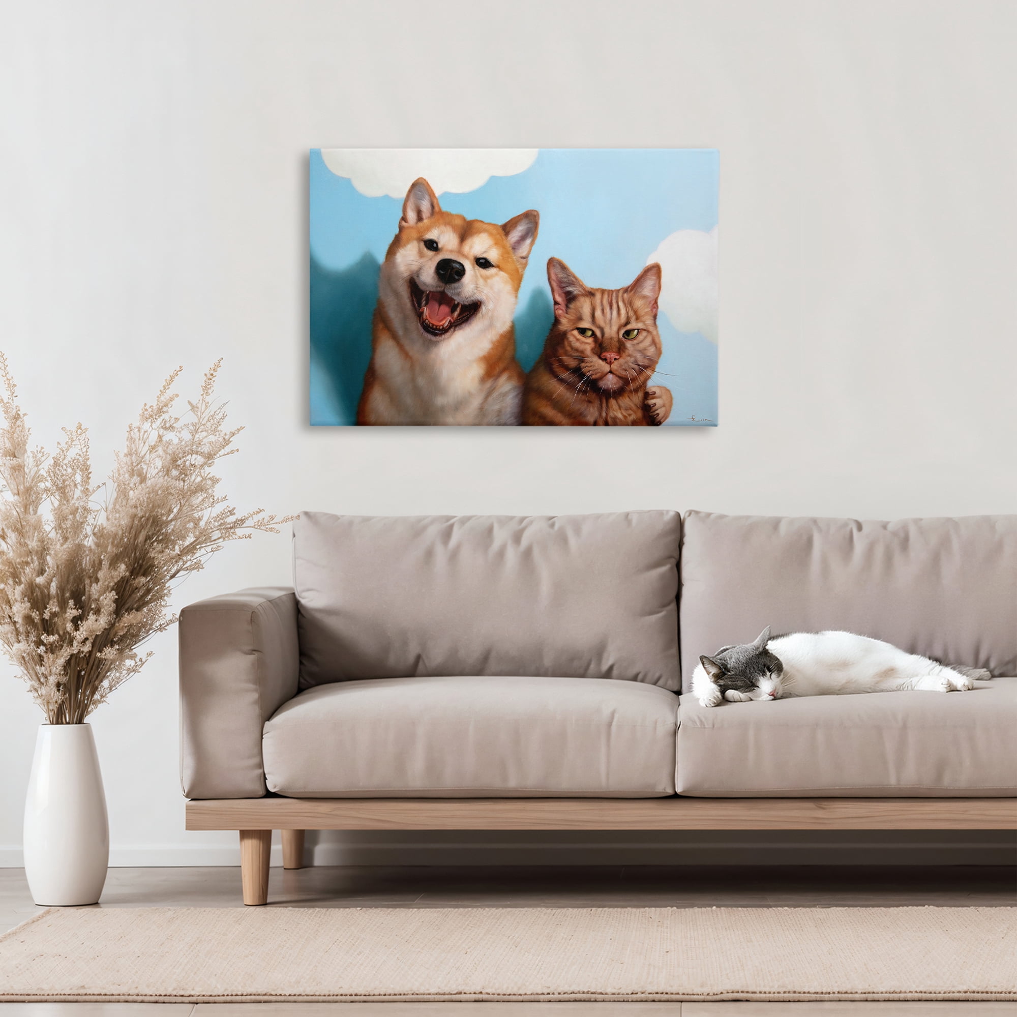 Stupell Industries Adopted Brother Dog & Cat Canvas Wall Art, design by Lucia Heffernan